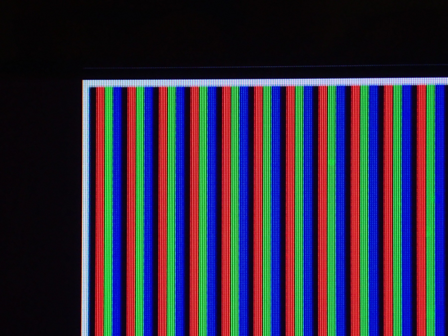 Zoom of the test pattern on the screen